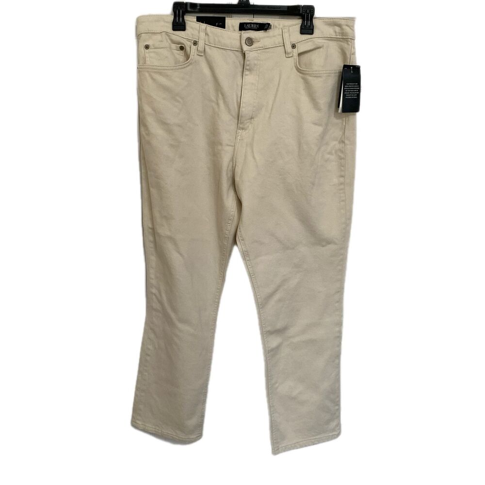 Lauren Ralph Lauren Women’s NWT High Rise straight ankle cream Jeans Size 16